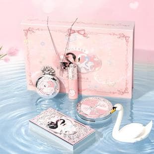NICEKEY Pink Ballet Makeup Gift Box Lip Mud Powder Compact Highlighter Eyeshadow Palette Cosmetics Set Gift