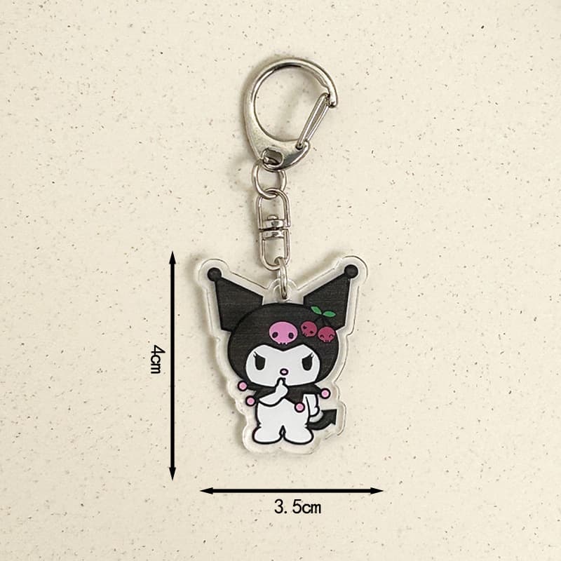 Cartoon cute creative high-value double-sided transparent acrylic keychain student bag accessories children's school bag pendant