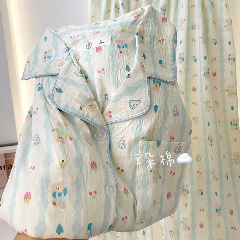 Maternity Nightgown with Bra Pads for Spring and Autumn, Cloud Cotton Nursing Top for Breastfeeding, Pajamas for Pregnant Women