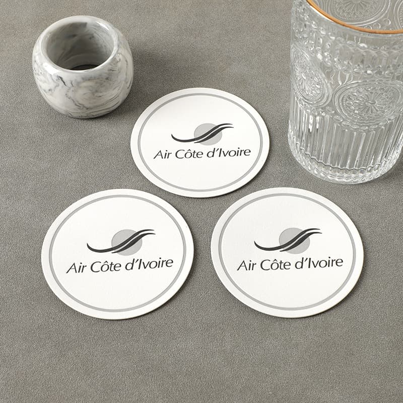 Wholesale disposable absorbent coasters for hotels and B&Bs, specialized paper coasters for tea cups and mouthwash cups