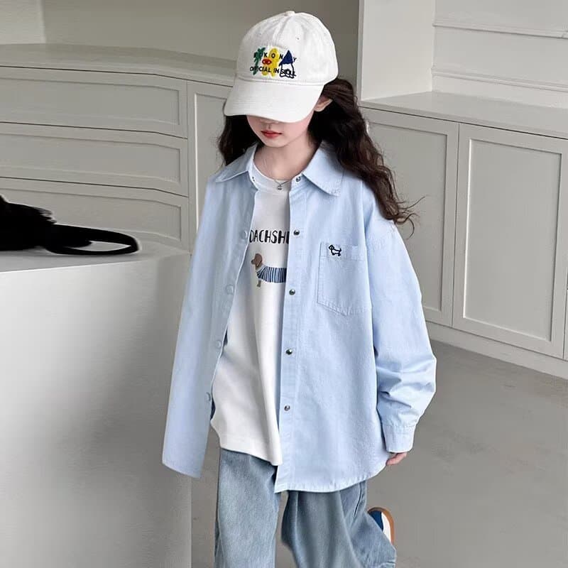 Girls' Shirt 2025 Korean New Long-Sleeved Children's Sun Protection Clothing Big Kids Summer Thin Jacket Spring Shirt Air Conditioning Wear