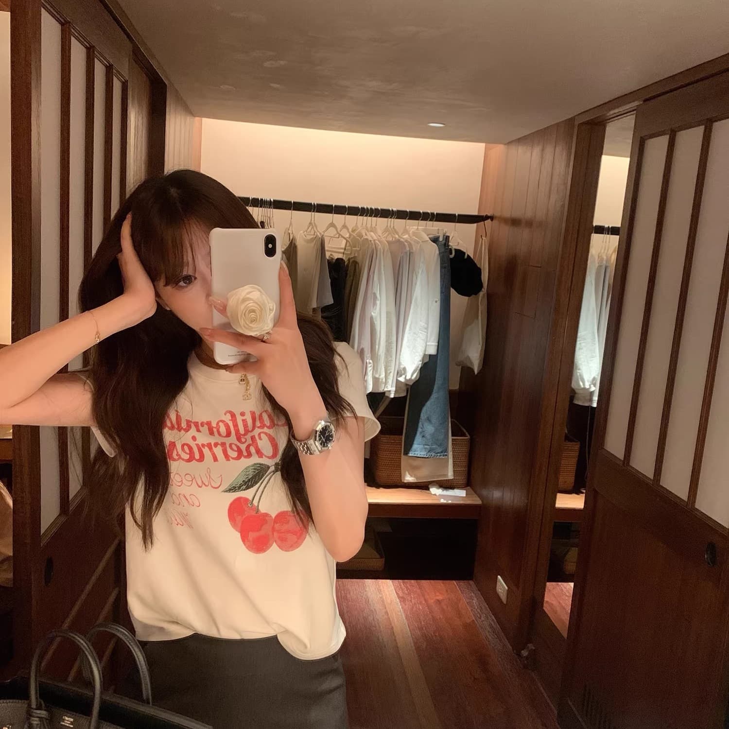 2026 Summer New Top 100% Cotton 40s (92% Cotton 8% Spandex) Regular Shoulder Short Sleeve T-Shirt Women Print