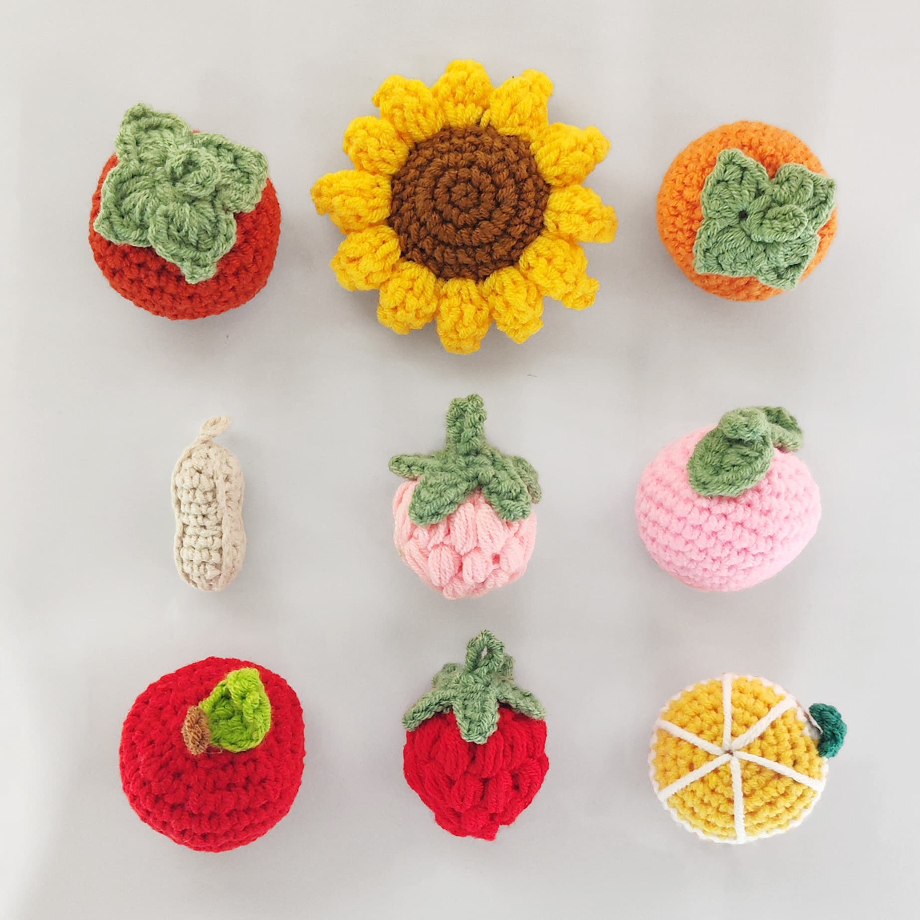 Finished Crochet Fruit Pendant Ornament Yarn Knitting Accessories DIY Keychain Bag Charm Wholesale