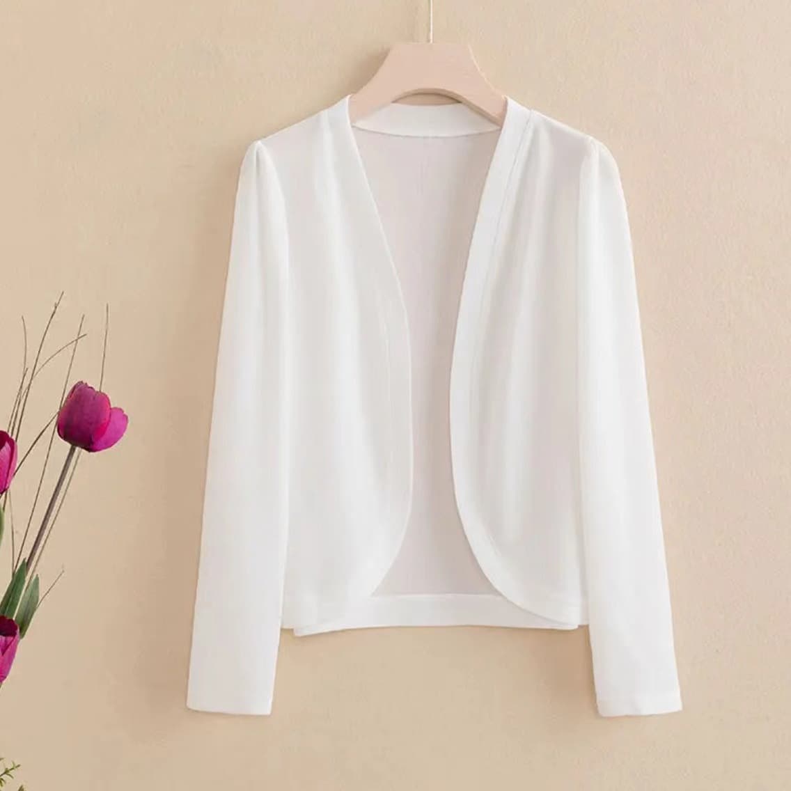 Summer New Women's Long Sleeve Solid Color Ice Silk Cardigan Outerwear Shawl Sun Protection Shoulder Guard Fashion Versatile Slimming Chic