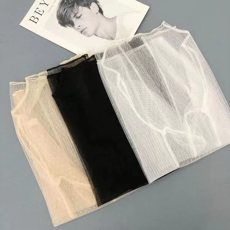 Spring and Summer New Women's Clothing: Sheer Mesh Top, Loose Lace Base Shirt, Long Sleeve Mesh Blouse