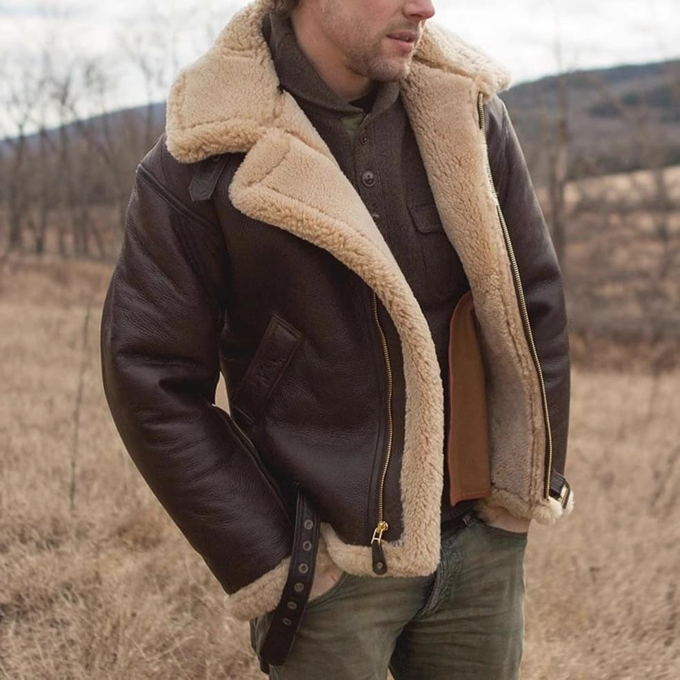 Thickened Ready Stock Amazon Independent Site New Men's Fur Coat Long-sleeve Artificial Fur