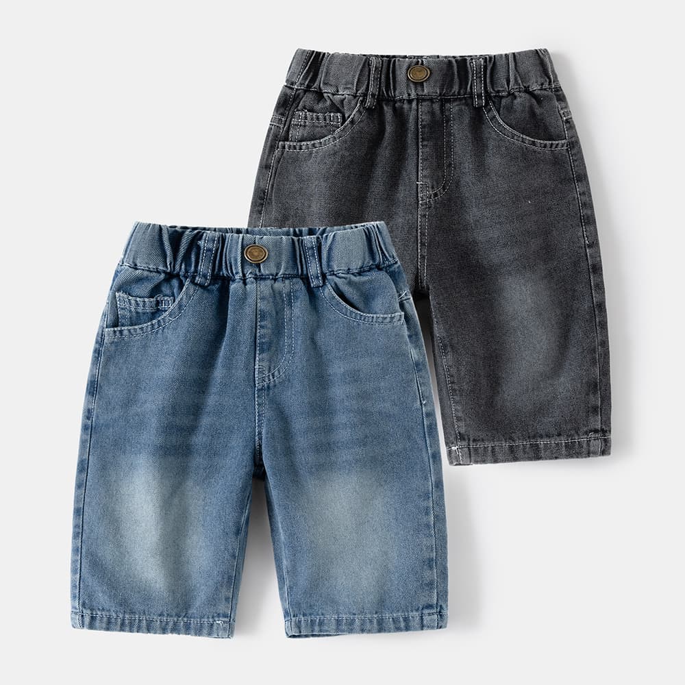Summer Children's Clothing 2025 New Summer Style Baby Boys Solid Color Shorts Toddler Kids Soft Denim Shorts