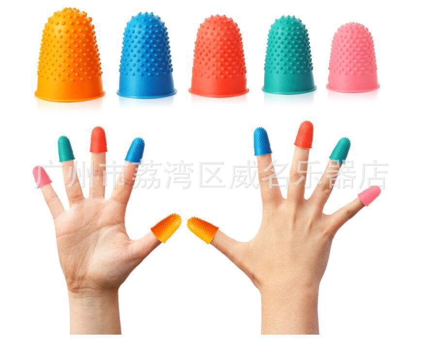 Guitar Rubber Finger Picks for Left and Right Hand, Finger Protectors for Beginners Practicing String Pressing, Guitar Accessories