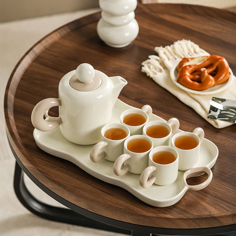High-looking cup set for moving into a new home, drinking cup, tea set, gift box, home living room cup, water set, white porcelain