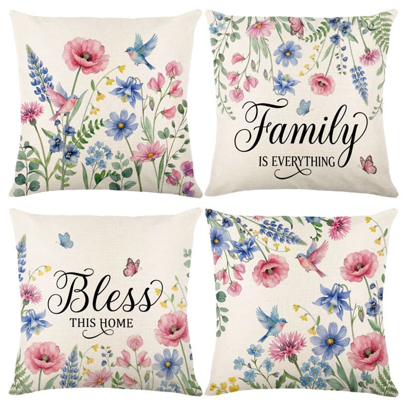 New Sofa Pillow Cover, Headboard Cushion Cover Without Insert, Letter Print, Spring/Summer Style, High-End Sofa Pillow