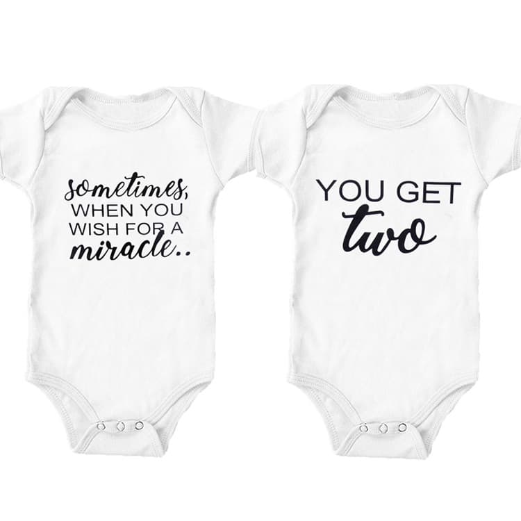 Cotton Ins Letter Print Triangle Bodysuit Baby Romper Onesie Cross-border AliExpress Twins