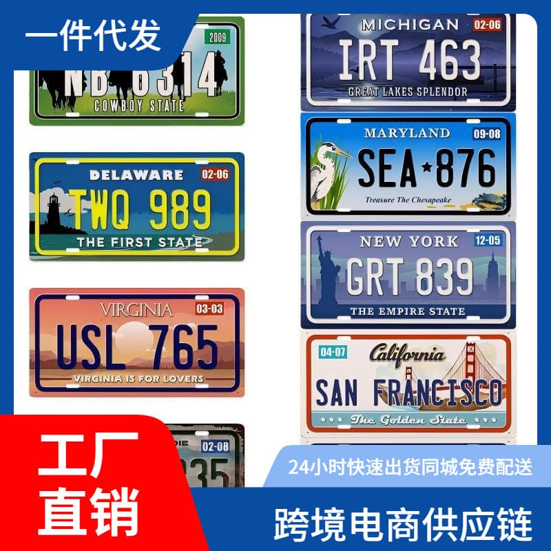 Decorative License Plate Creative Attractions Incentive Tips Decorative Tin Painting Factory Direct Sales Amazon AliExpress
