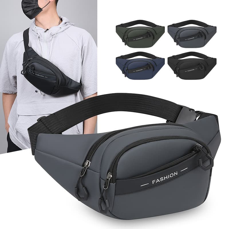 Cross-Border Men's Chest Bag New Outdoor Sports Cycling Crossbody Bag Multi-Layer Business Cashier Waist Bag Business Shoulder Bag
