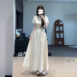 White Dress for Women Summer 2026 New Arrival Tea Dress French Style Elegant High-End Slimming Formal Long Dress