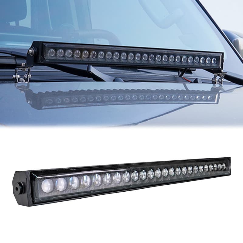 Car super bright high beam modified car truck headlight strong light lens LED spotlight single row golden light strip light