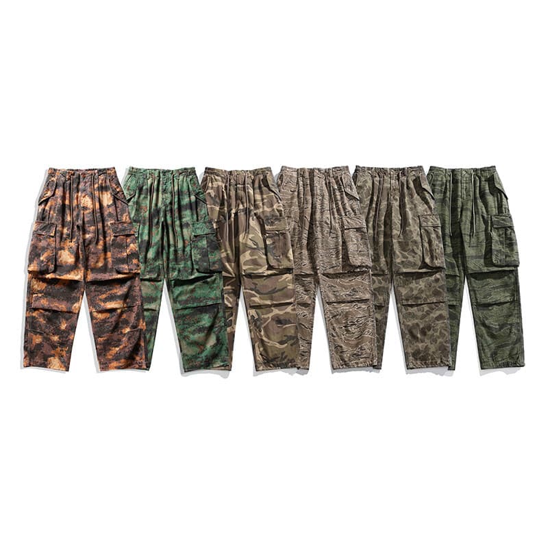 Beijie Men's American Streetwear 2025 Summer New Retro Camo Cargo Pants Men Military Style Casual Trousers