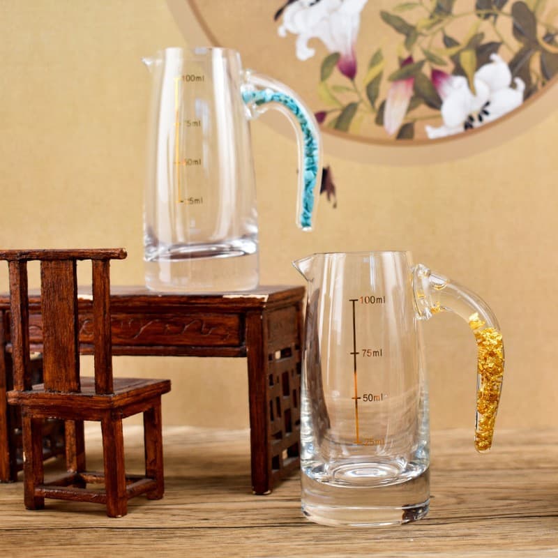 Jinshan Gold Foil Baijiu Cup Wine Decanter Household Crystal Glass Wine Decanter Red Wine Decanter for Hotels and Restaurants