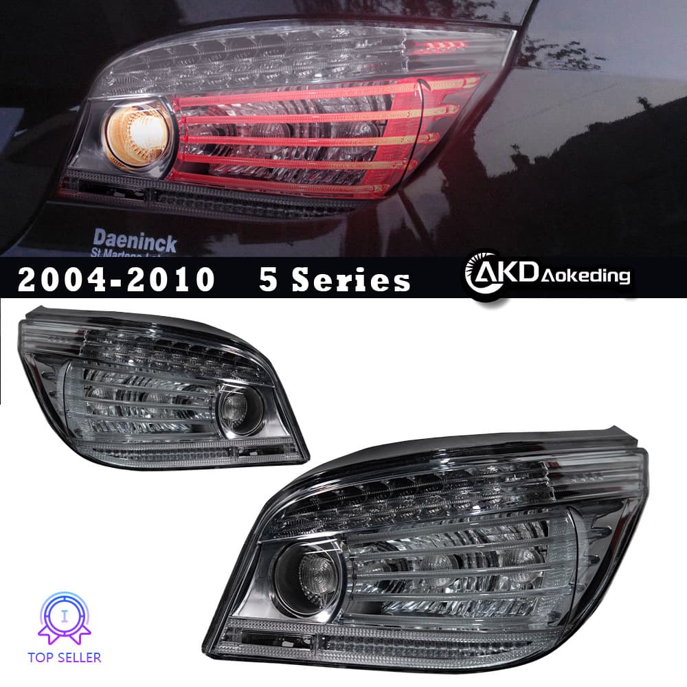 For 03-06 BMW 5 Series E60 Tail Light Assembly Modified Venom White LED Running Light Flowing Warning Light