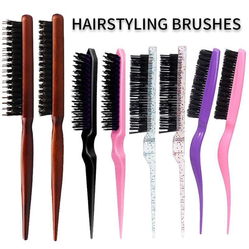 Cross-border Three-Row Fluffy Volumizing Hair Styling Comb, Hair Bun Brush, Teasing Brush, Pointed Tail Comb, Makeup Brush