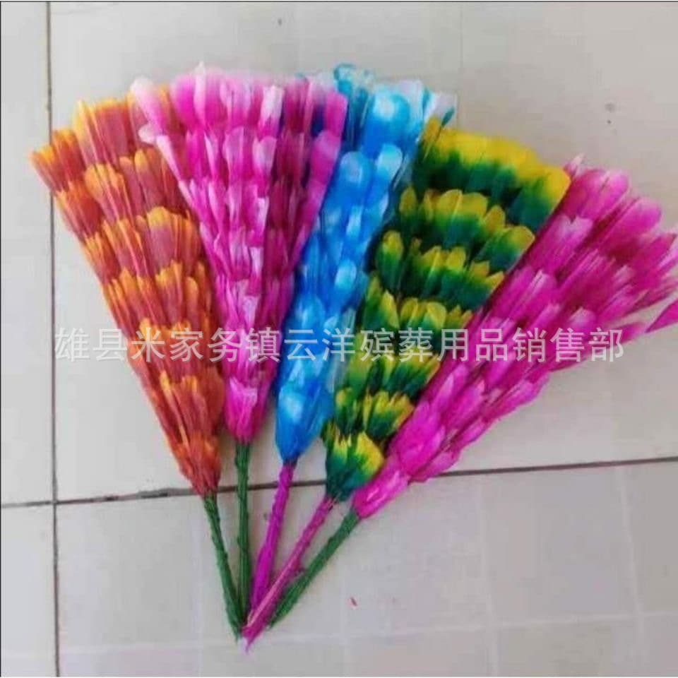 Sacrificial Funeral Supplies Green Bean Flowers Wreath Materials Paper Craft Funeral Flower Wreath Materials