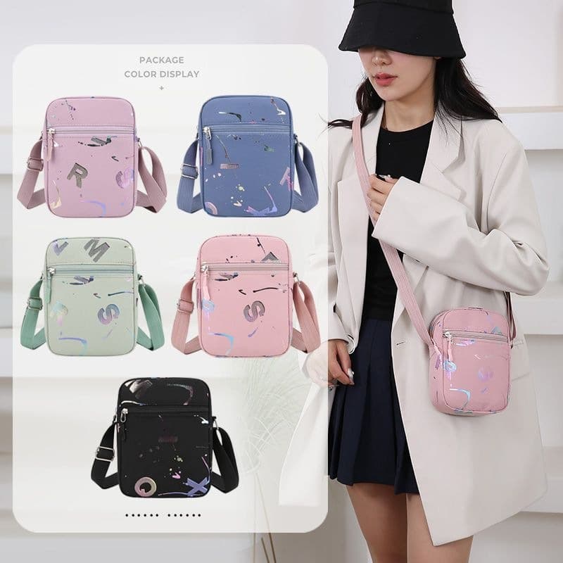 Crossbody bag, women's Oxford cloth bag, shoulder bag, nylon women's bag, waterproof casual mobile phone bag, large capacity versatile bag
