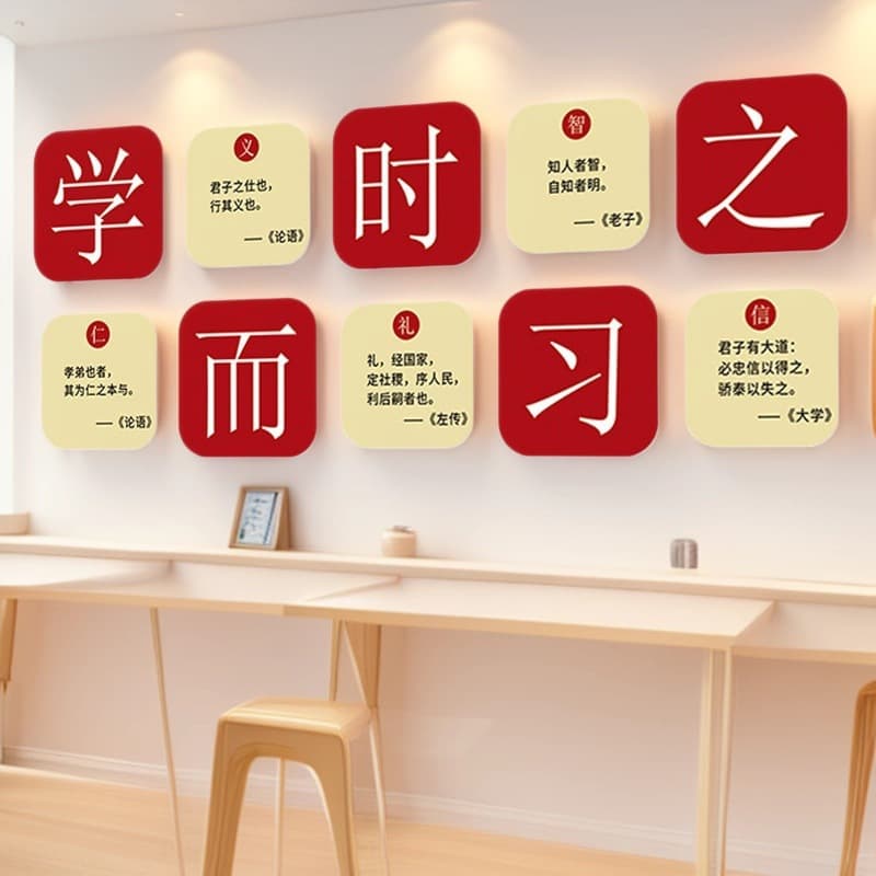 Classroom Wall Stickers Decoration for Junior High and Senior High School Students, Cultural Background Stickers, Inspirational Slogans, Blackboard Supplies