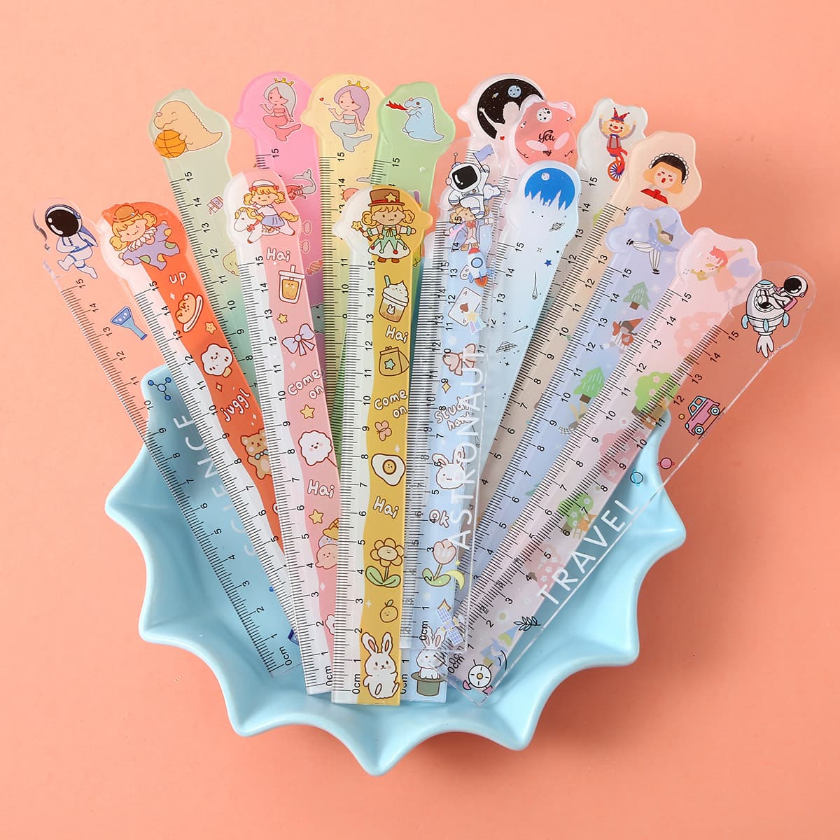 Cute Cartoon Ins Style Shaped Ruler Kindergarten Activity Competition Prize Blackboard Drawing Ruler Wholesale