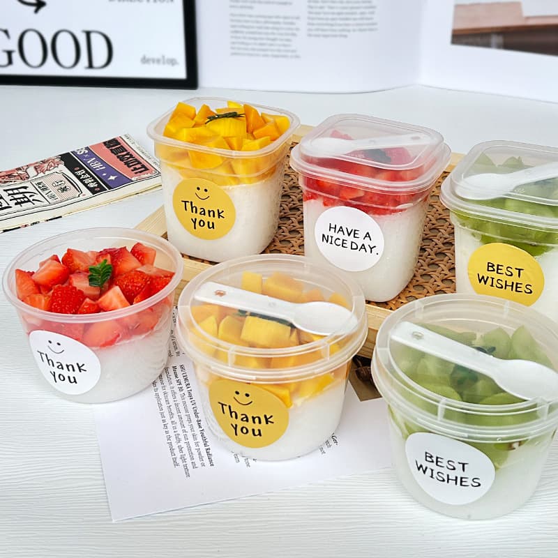 Disposable Pudding Cup with Lid, Jelly Dessert Packaging Box, Popular Double-Skin Milk Cup, Mousse Yogurt Cup