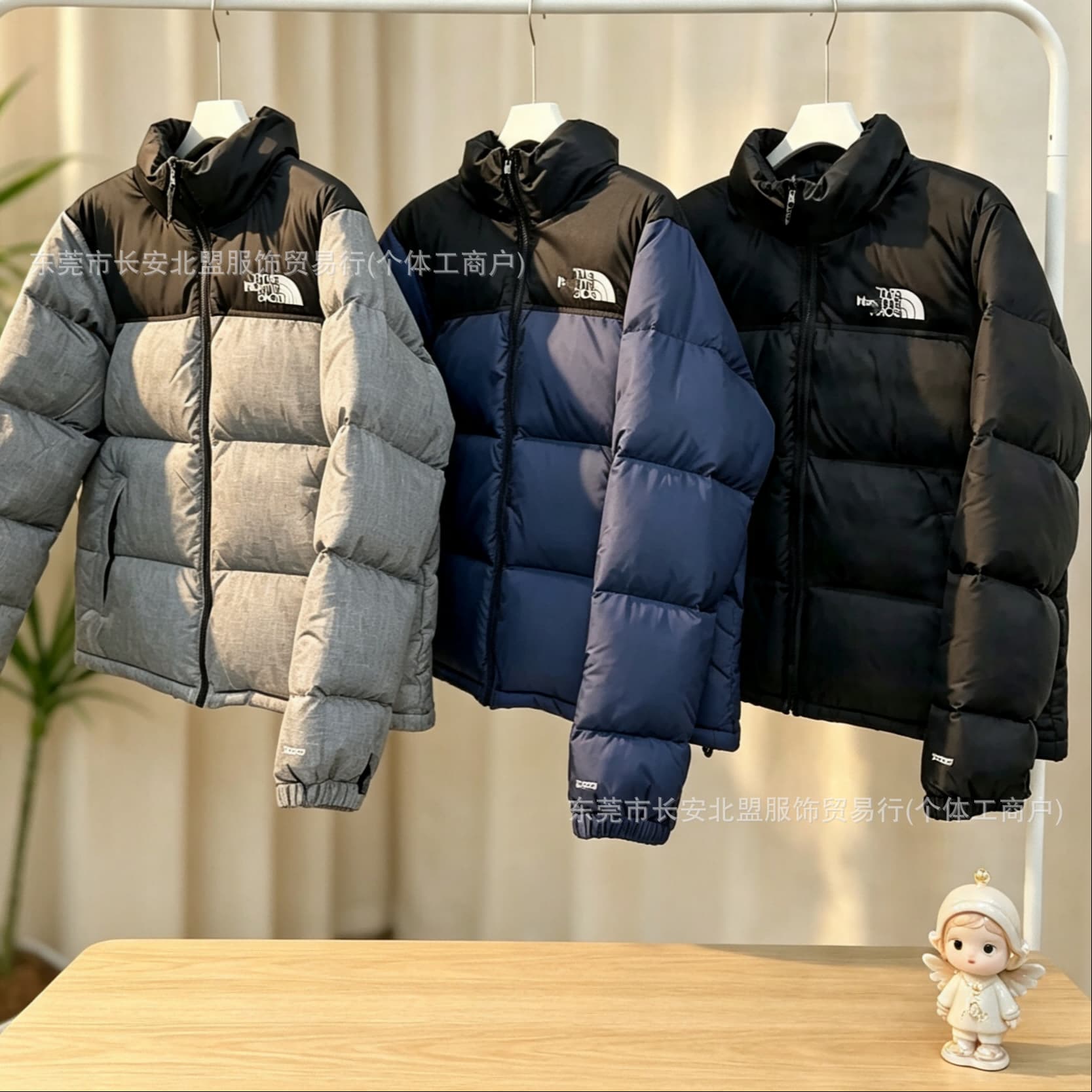 Men's Cotton Padded Jacket North Face 1996 US Version Thick Loose Fit Men's Warm Waterproof Embroidered Cotton Coat Stand Collar Outerwear