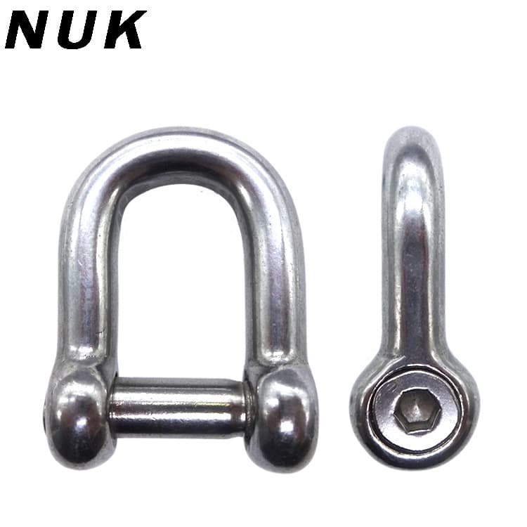 304 Stainless Steel European D-Type Lifting Connecting Shackle Marine Heavy-Duty Lifting Shackle Quick-Release Lifting Rigging