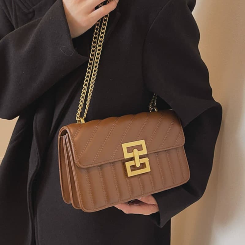 Women's Bag Trendy Chain Retro Versatile Handbag Korean New Style Fashion Winter Casual Shoulder Bag