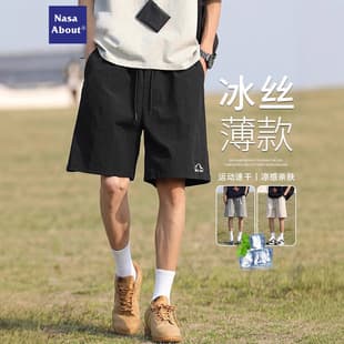 NASA Outdoor Mountain Quick-Dry Ice Silk Shorts for Men, 5-Inch Inseam Summer Thin Cool-Touch Fashion Casual Shorts