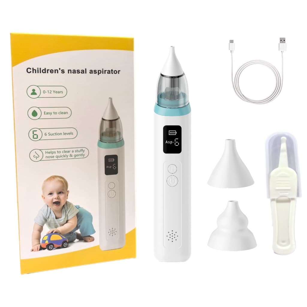 Private mold electric nasal aspirator for newborns and infants to clear nasal discharge, remove mucus and stool, with strong electric suction.