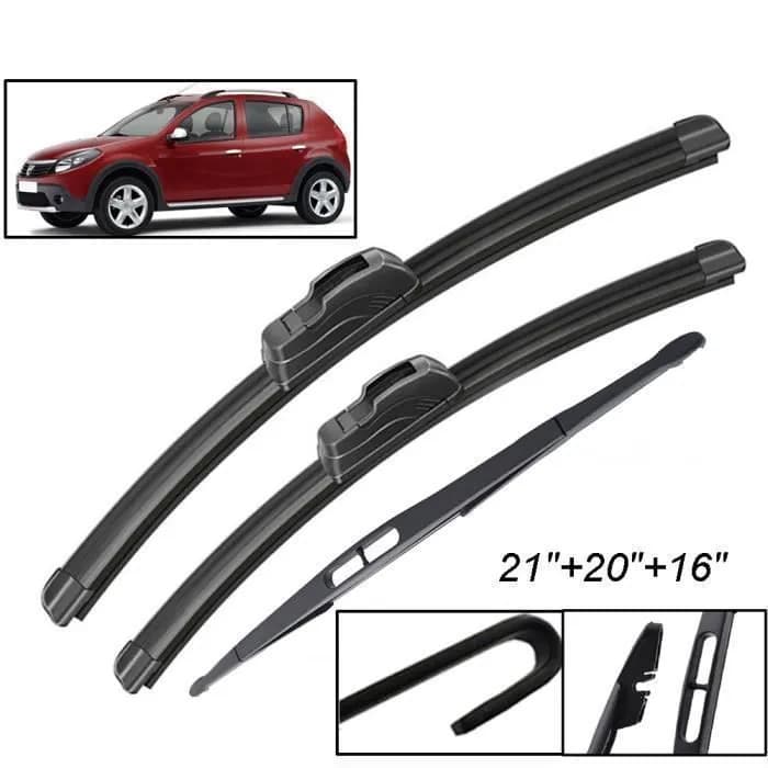 Wiper Blades for Renault Dacia Sandero MK1 2007-2012 21"+20"+16