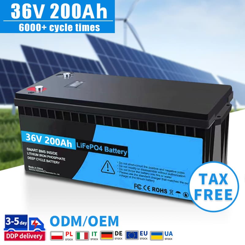 Wholesale 36v200ah LiFePO4 Battery Pack with BMS 12V 24V 48V