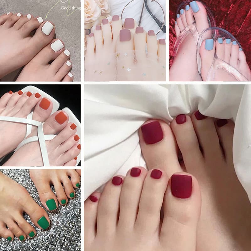 Factory direct sales of matte frosted toenail wearable nails, jelly glue nail polish finished products, fake nail patches