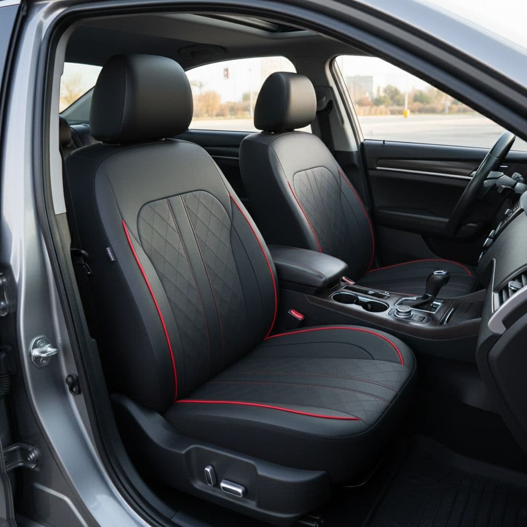 Cross-border Amazon car seat covers, diamond pattern, full leather PU, universal for Europe, America, and Russia, airbag line seat covers