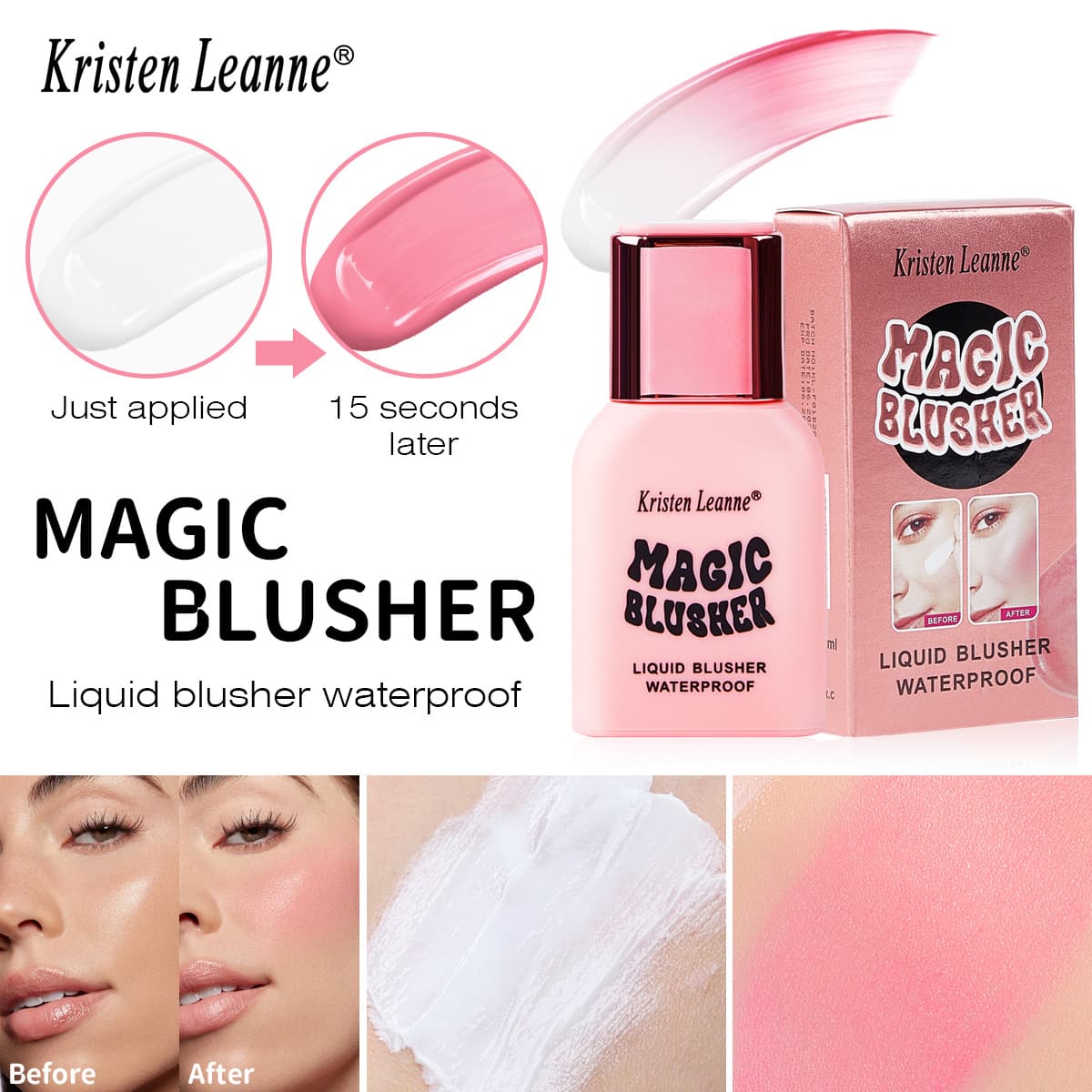 KRISTEN LEANNE Warm Skin Color Blush Liquid Waterproof Brightening Concealer Long-lasting Brightening Skin Color