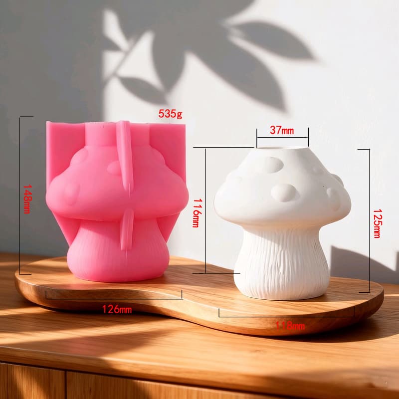 Mushroom Vase Silicone Mold DIY Handmade Plaster Concrete Mushroom Vase Pen Holder Epoxy Resin Mold
