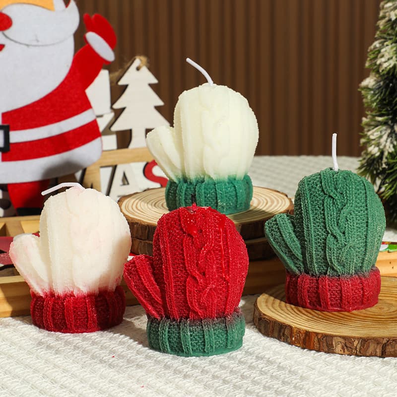 Christmas Decoration Mini Knitted Glove Scented Candle Gift Aromatherapy Candle Desktop Ornament
