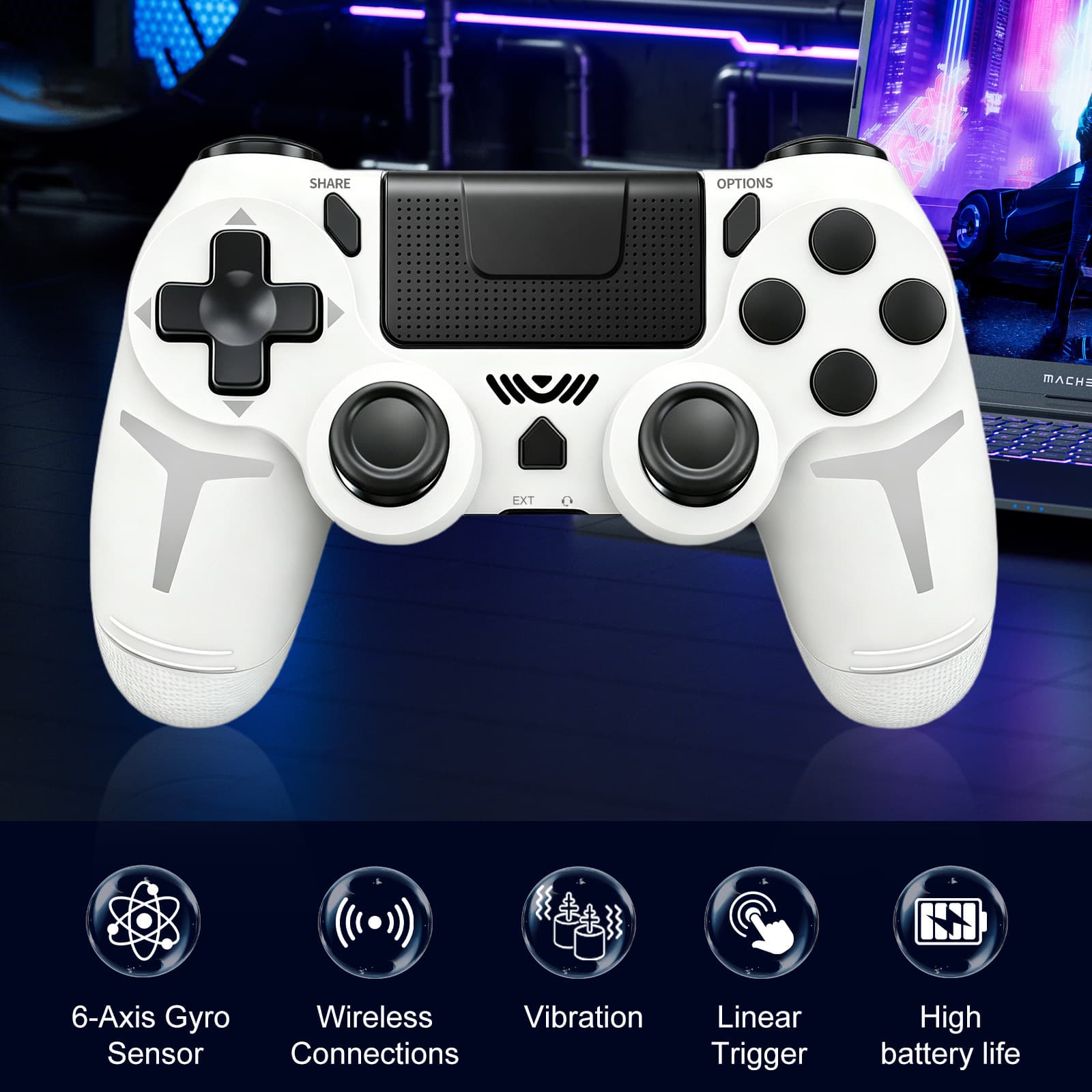 Factory PS4 Game Controller Dual Vibration Six-Axis Gyroscope Motion Sensing PS4 Bluetooth Wireless Controller for PC Steam