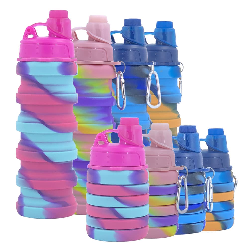 Cross-Best-Selling Creative Silicone Foldable Water Cup, High-Temperature Resistant Sports Water Bottle with Lid, Portable Gift Water Cup