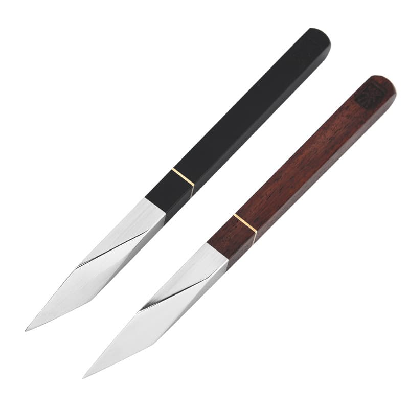 New Tea Knife Leather Case Wholesale Prying Knife Ebony Pu'er Special Tea Needle Factory Direct Tea Set Tea Knife Stainless Steel