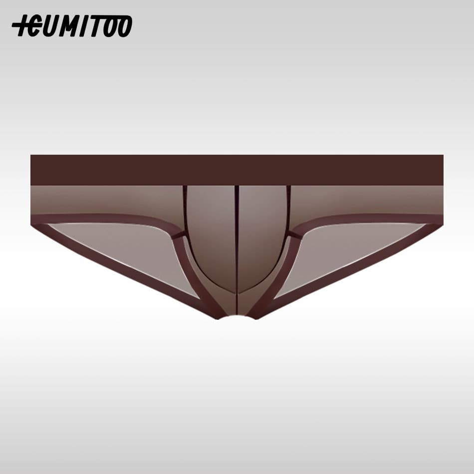 Men's Briefs Flat Angle Ice Silk Seamless Ultra-Thin 50 Japanese Transparent Ultra Low Waist Sexy Tight Boxer Briefs