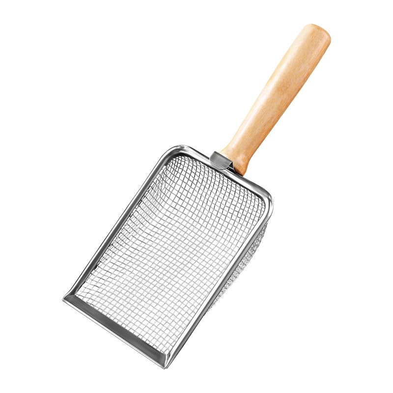 Wooden Handle Cat Litter Scoop Walnut Sand Small Hole Bentonite Ore Sand Rutin Chicken Shovel Strainer Shovel Pet Supplies