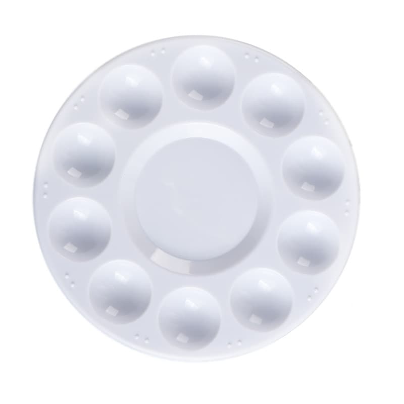 10-Well Palette 17cm Round Large Watercolor Art Student Palette PP Plastic Palette Factory Direct