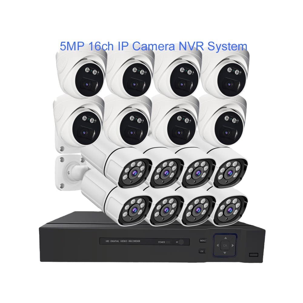 5MP 8MP 4K PoE Security IP Camera 12 16 16ch 32 64 Channel NVR CCTV Surveillance
