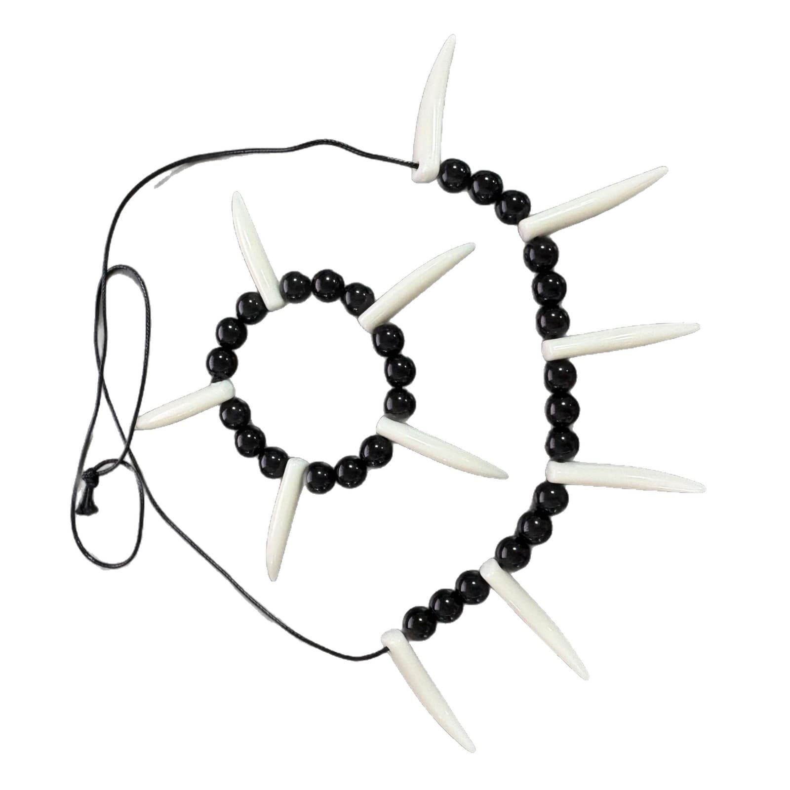 Cross-border Various Halloween Party Savage Indian African Tribal Beast Tooth Bone Necklace