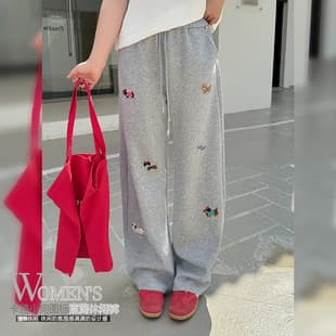 Shuangtian 2025 Spring New Plus Size Women's Fashion Design Straight Barrel Casual Pants 8803