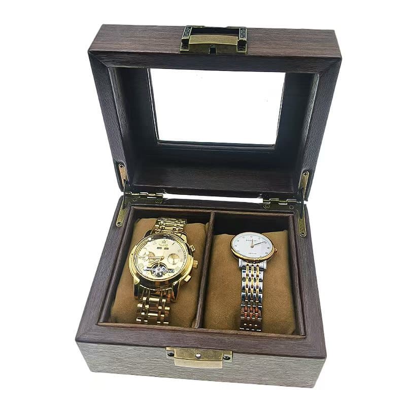 Cross-border hot selling 2 couples watch storage gift box mechanical watch jewelry packaging box ladies watch transparent